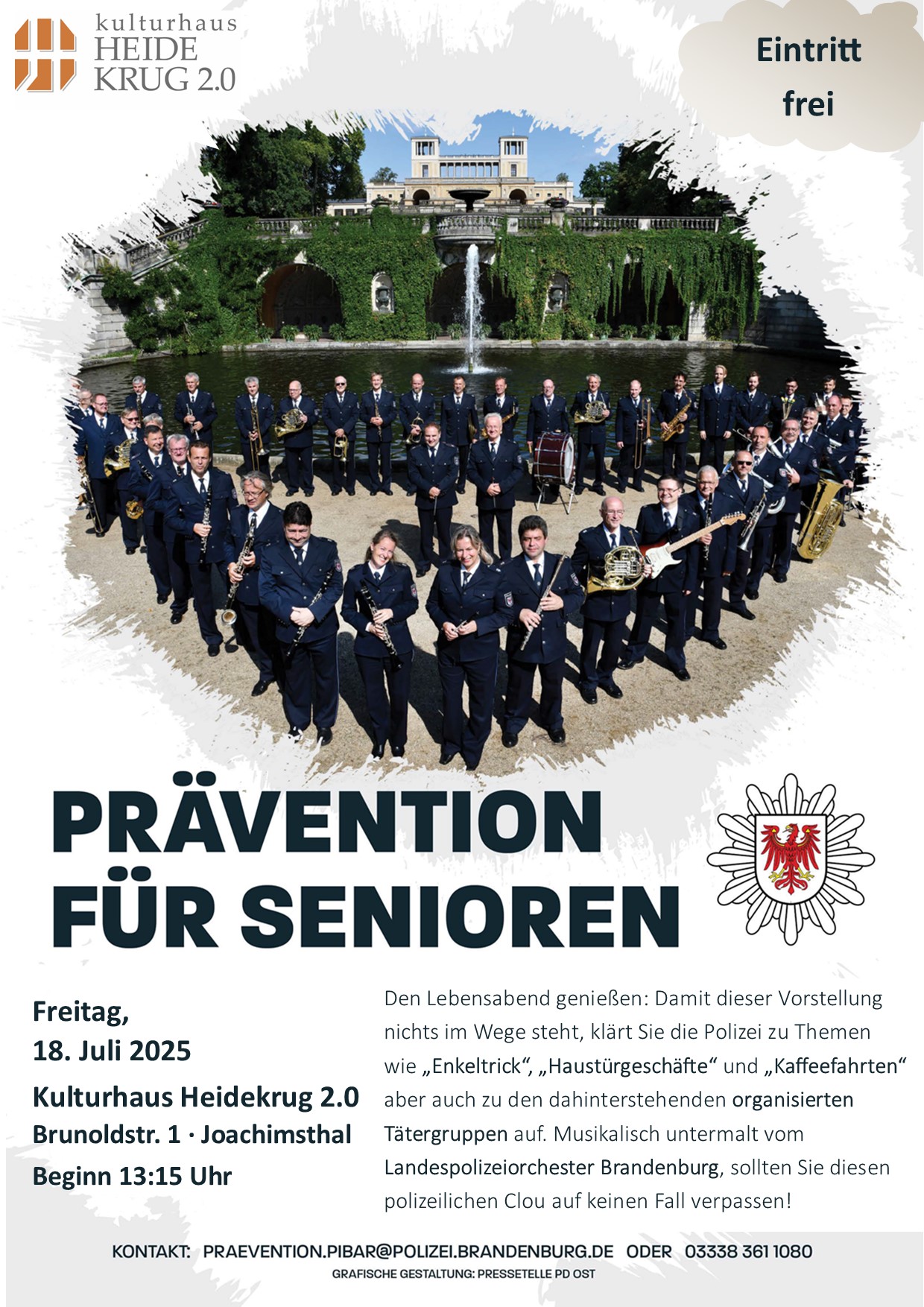 Konzert mit dem Landespolizeiorchester Brandenburg - für Senioren